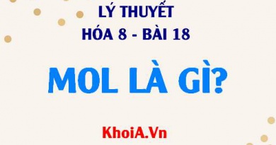 Mol là gì? Khối lượng Mol là gì? Thể tích Mol chất khí là gì? - Lý thuyết hóa 8 bài 18